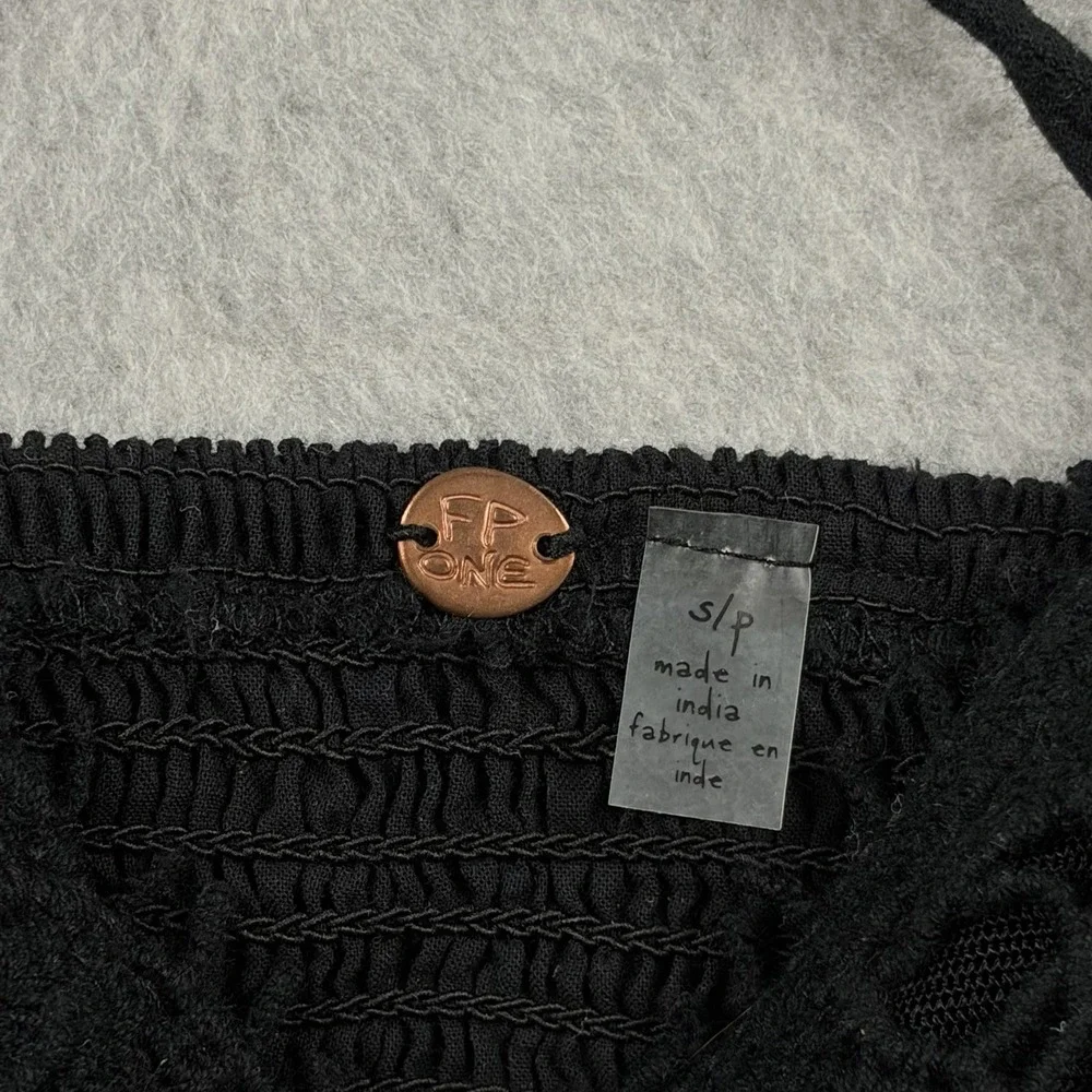 Free People‎ One Bralette Women's Small Black Lace Strappy Boho Crop Top